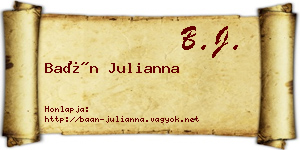 Baán Julianna névjegykártya